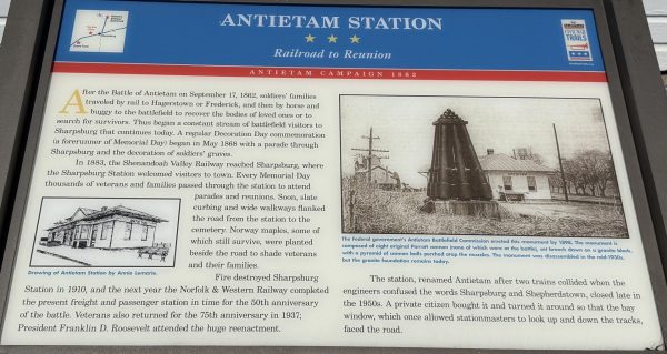 ANTIETAM STATION RAILROAD TO REUNION WAR MEMORIAL PANEL