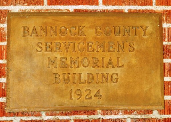 BANNOCK COUNTY SERVICEMEN’S MEMORIAL BUILDING PLAQUE A