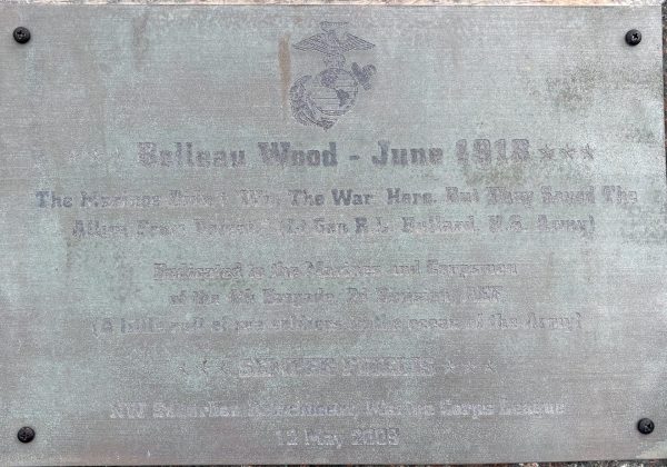 BELLEAU WOOD-JUNE 1918 WAR MEMORIAL TABLET