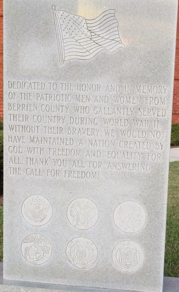 BERRIEN COUNTY WORLD WAR II VETERANS MEMORIAL