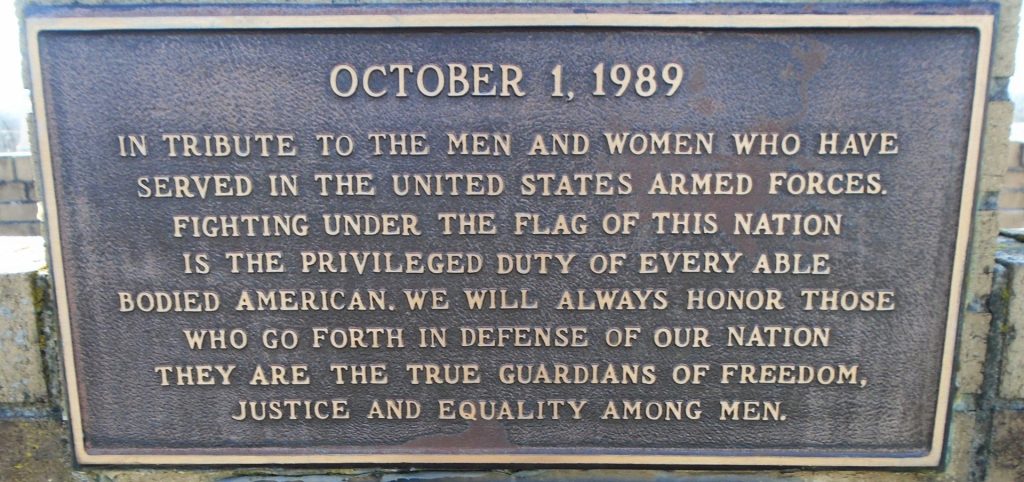 BLAIRSVILLE ALL VETERANS MEMORIAL PLAQUE