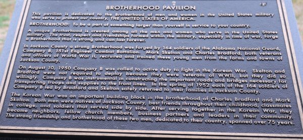 BROTHERHOOD PAVILION MEMORIAL PLAQUE