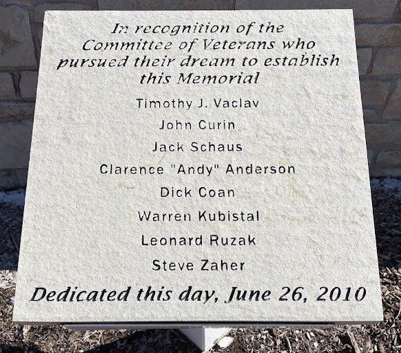 BURR RIDGE VETERANS MEMORIAL PLAQUE