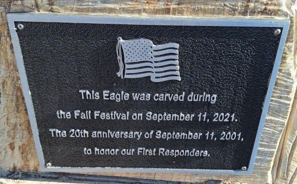 CARVED EAGLE 20TH ANNIVERSARY OF SEPTEMBER 11, 2001 MEMORIAL PLAQUE