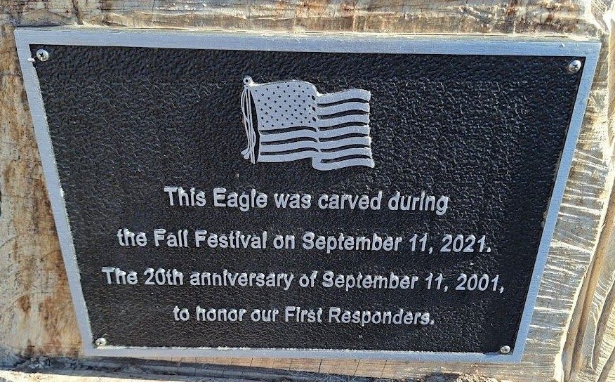 CARVED EAGLE 20TH ANNIVERSARY OF SEPTEMBER 11, 2001 MEMORIAL PLAQUE