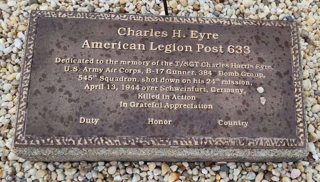 CHARLES H. EYRE WAR MEMORIAL PLAQUE