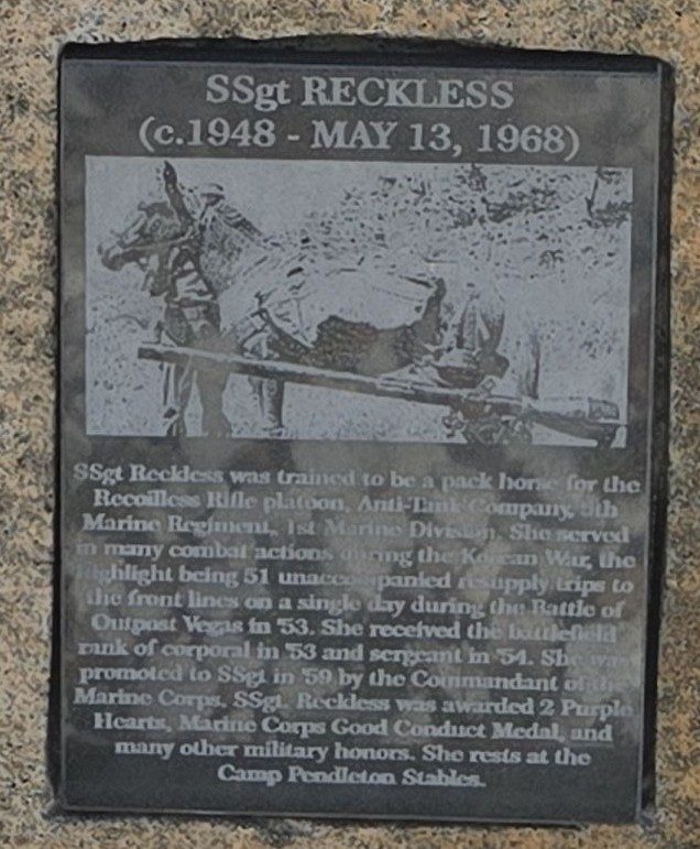 COLUMBUS, NC SSGT RECKLESS MEMORIAL PLAQUE