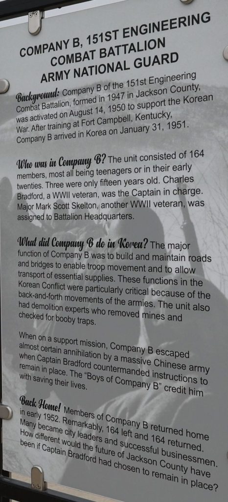 COMPANY B, 151ST ENGINEERING COMBAT BATTALION ARMY NATIONAL GUARD MEMORIAL PLAQUE