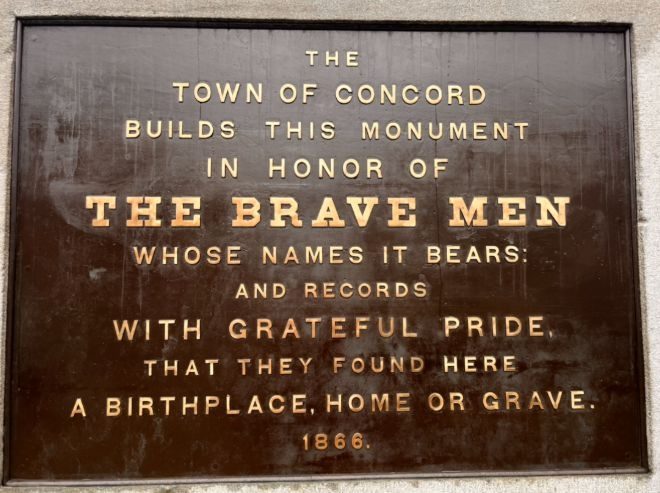 CONCORD MASSACHUSETTS CIVIL WAR MEMORIAL PLAQUE A