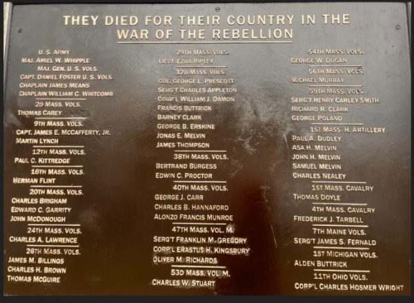 CONCORD MASSACHUSETTS CIVIL WAR MEMORIAL PLAQUE B