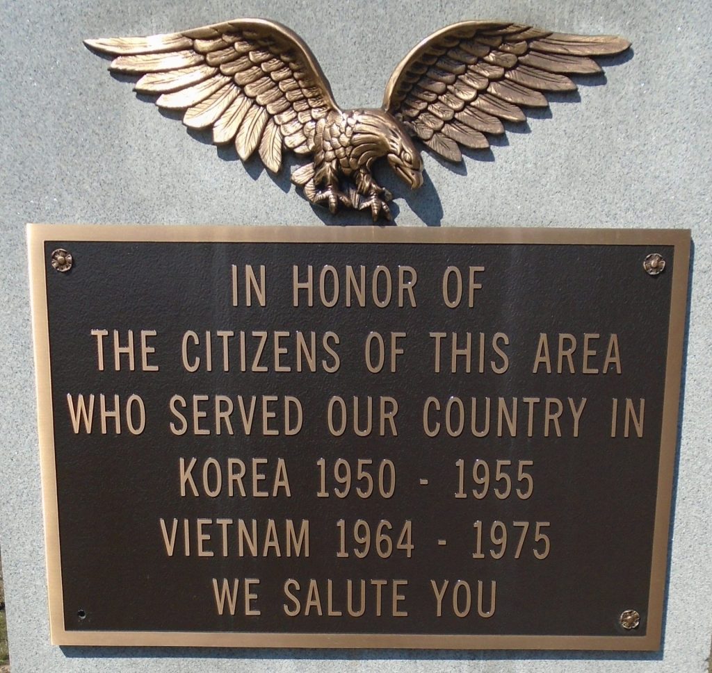 CRABTREE KOREAN AND VIETNAM WAR MEMORIAL PLAQUE
