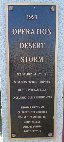 CRABTREE OPERATION DESERT STORM WRA MEMORIAL PLAQUE