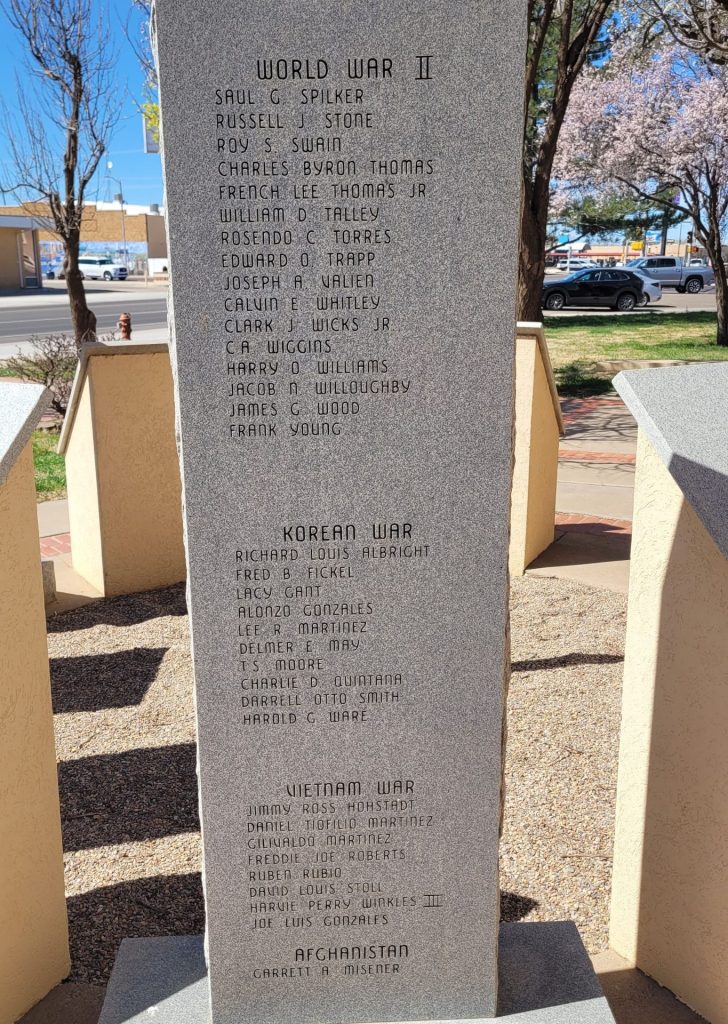 CURRY COUNTY VETERANS MEMORIAL STONE E