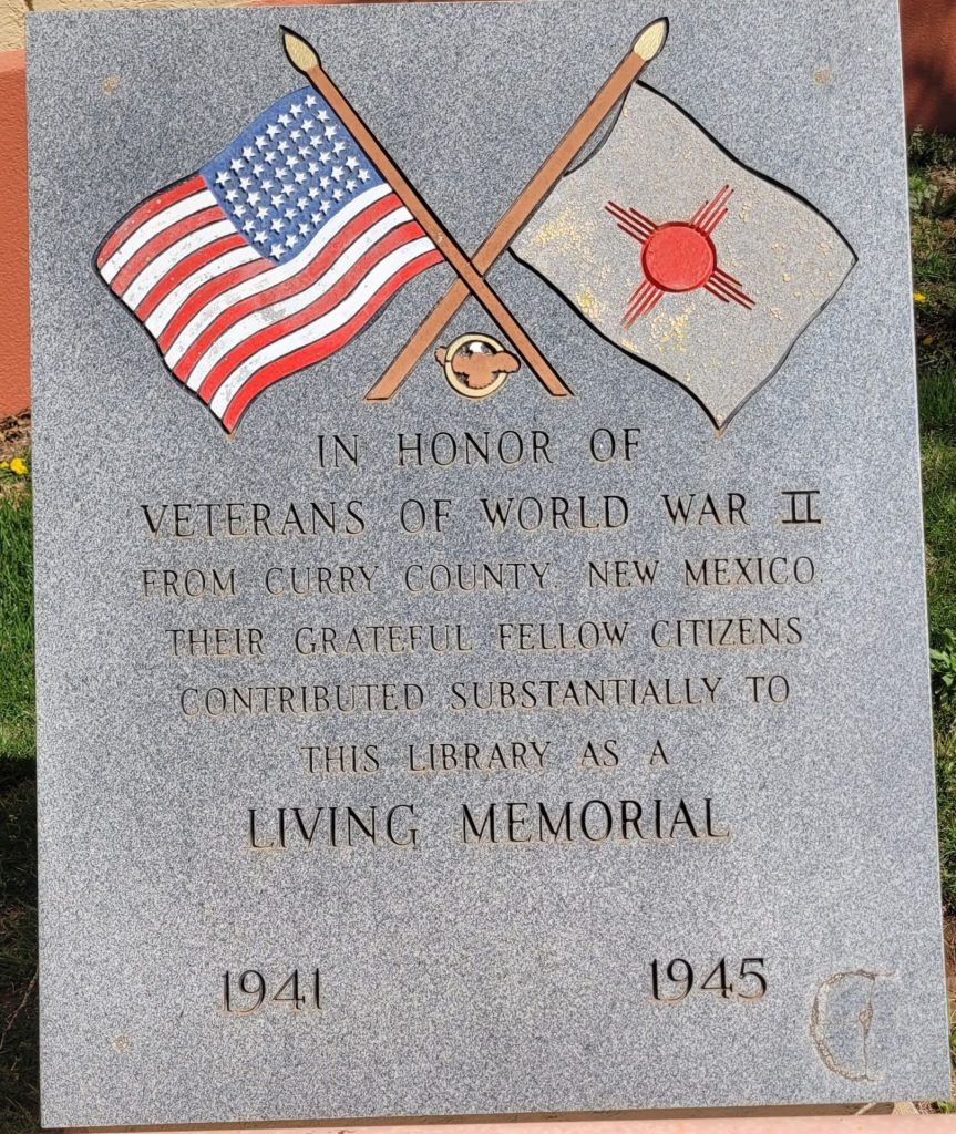CURRY COUNTY WORLD WAR II LIBRARY MEMORIAL STONE
