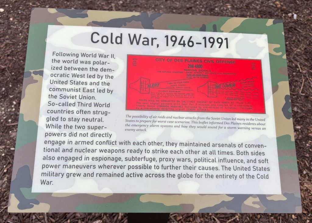 DES PLAINES COLD WAR, 1946-1991 MEMORIAL PLAQUE