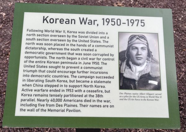 DES PLAINES KOREAN WAR, 1950-1975 MEMORIAL PLAQUE