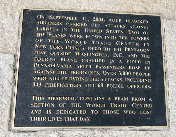 DES PLAINES SEPTEMBER 11, 2001 MEMORIAL PLAQUE