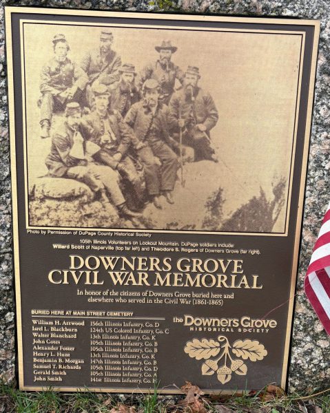 DOWNERS GROVE CIVIL WAR MEMORIAL PLAQUE