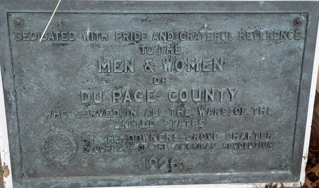 DU PAGE COUNTY VETERANS MEMORIAL PLAQUE
