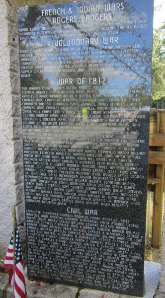 FRYEBURG HONOR ROLL WAR MEMORIAL PANEL A