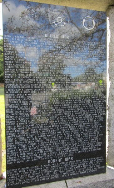 FRYEBURG HONOR ROLL WAR MEMORIAL PANEL C