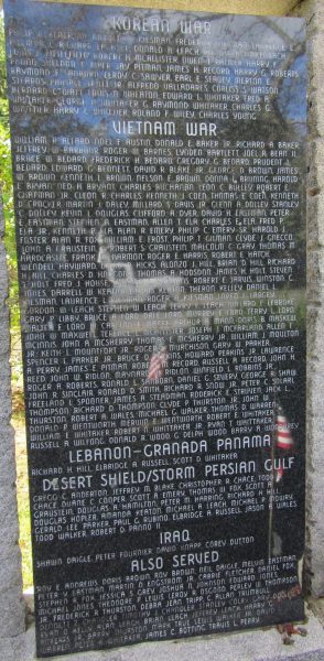 FRYEBURG HONOR ROLL WAR MEMORIAL PANEL D