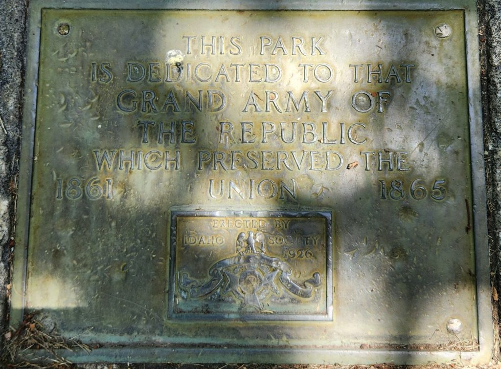 G.A.R. MEMORIAL PARK PLAQUE