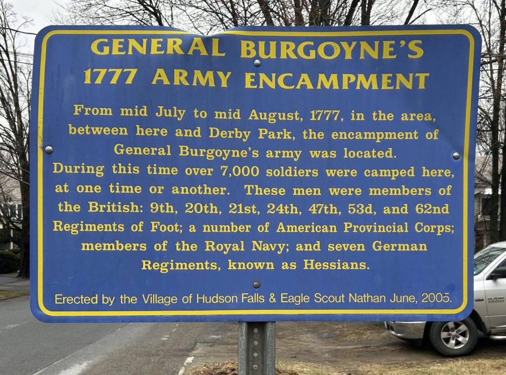 GENERAL BURGOYNE’S 1777 ARMY ENCAMPMENT MEMORIAL MARKER