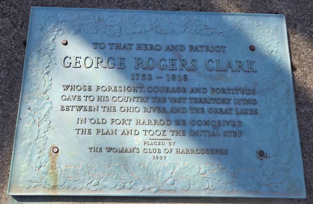 GEORGE ROGERS CLARK 1752-1818 MEMORIAL PLAQUE