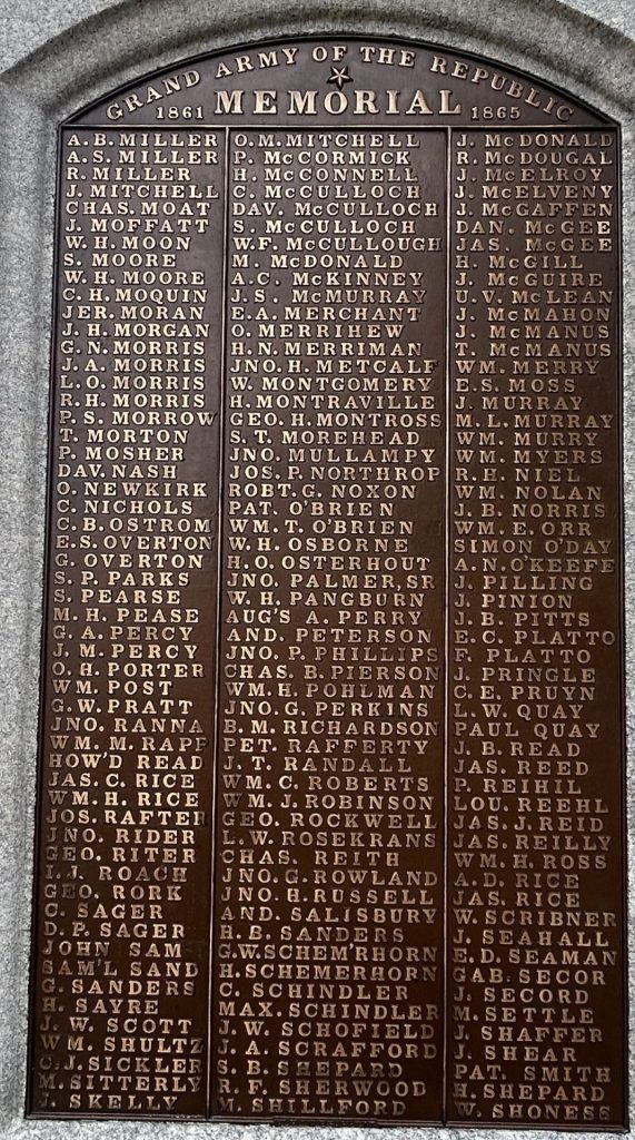GRAND ARMY OF THE REPUBLIC MEMORIAL 1861-1865 PLAQUE B