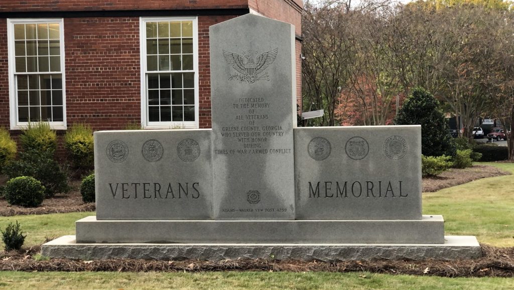 GREENE COUNTY, GEORGIA WAR VETERANS MEMORIAL