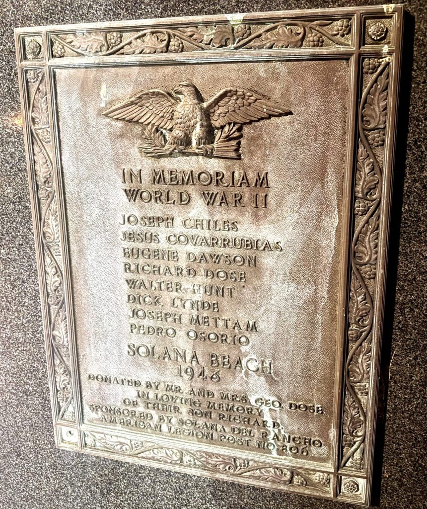 IN MEMORIAM WORLD WAR II MEMORIAL PLAQUE