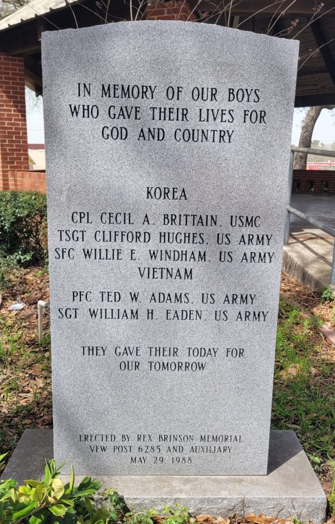 IN MEMORY OF OUR BOYS KOREAN AND VIETNAM MEMORIAL