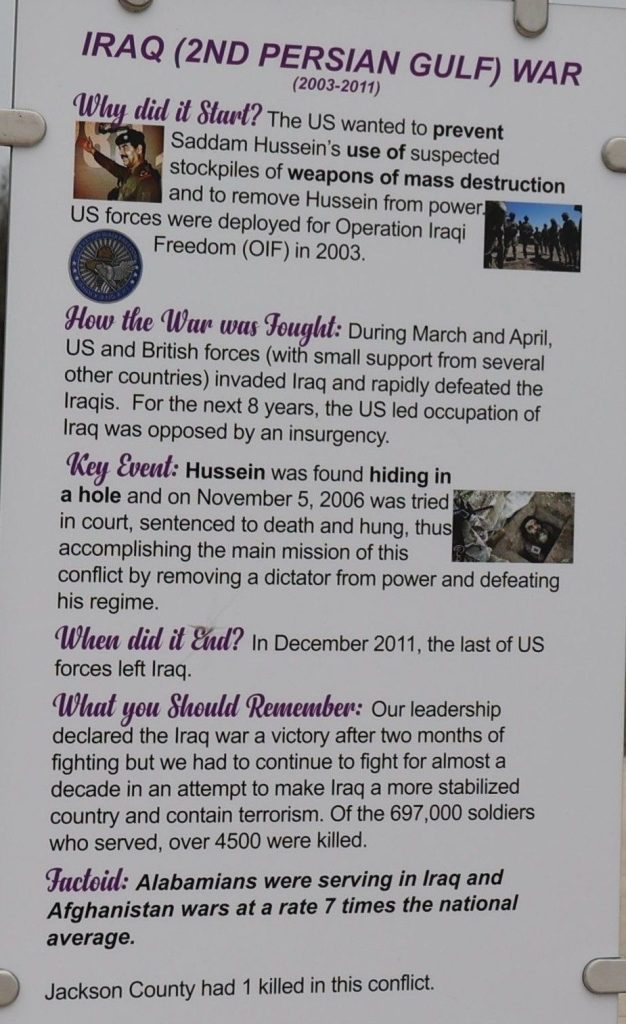 IRAQ (2ND PERSIAN GULF) WAR MEMORIAL PLAQUE