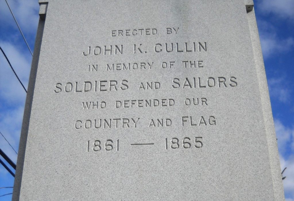 JOHN K. CULLIN SOLDIERS AND SAILORS MEMORIAL DEDICATION STONE