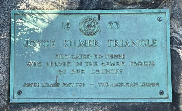 JOYCE KILMER TRIANGLE WAR MEMORIAL PLAQUE