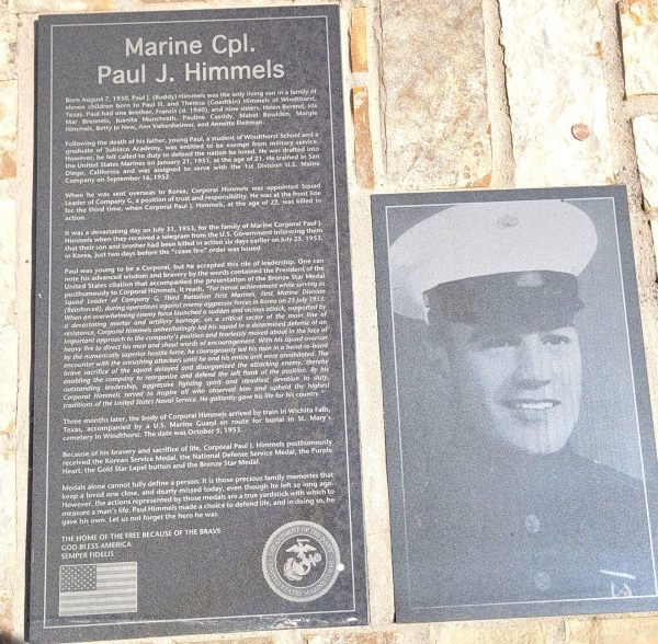 MARINE CPL. PAUL J. HIMMELS WAR MEMORIAL