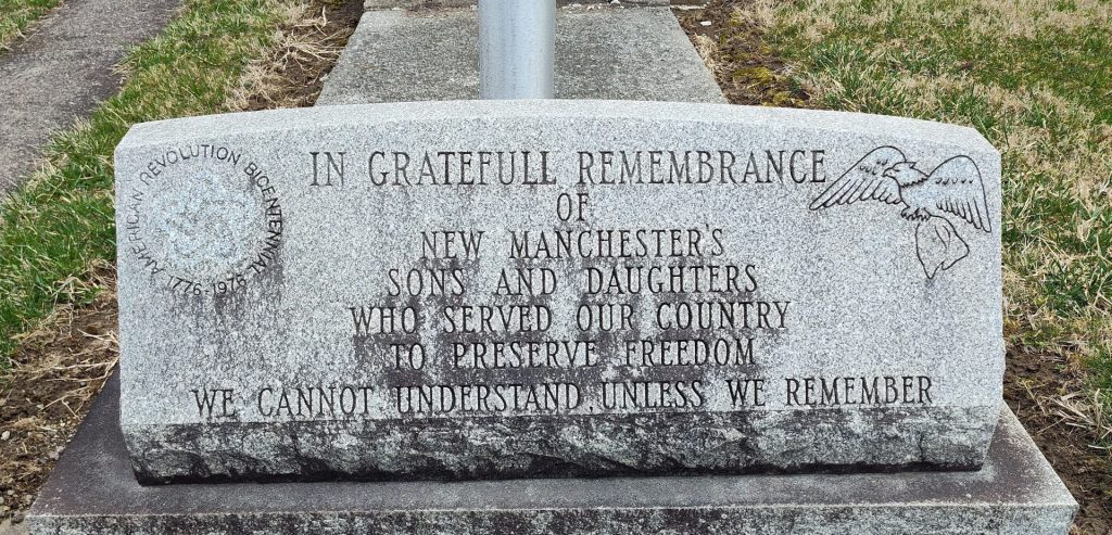 NEW MANCHESTER VETERANS MEMORIAL FLAGPOLE STONE