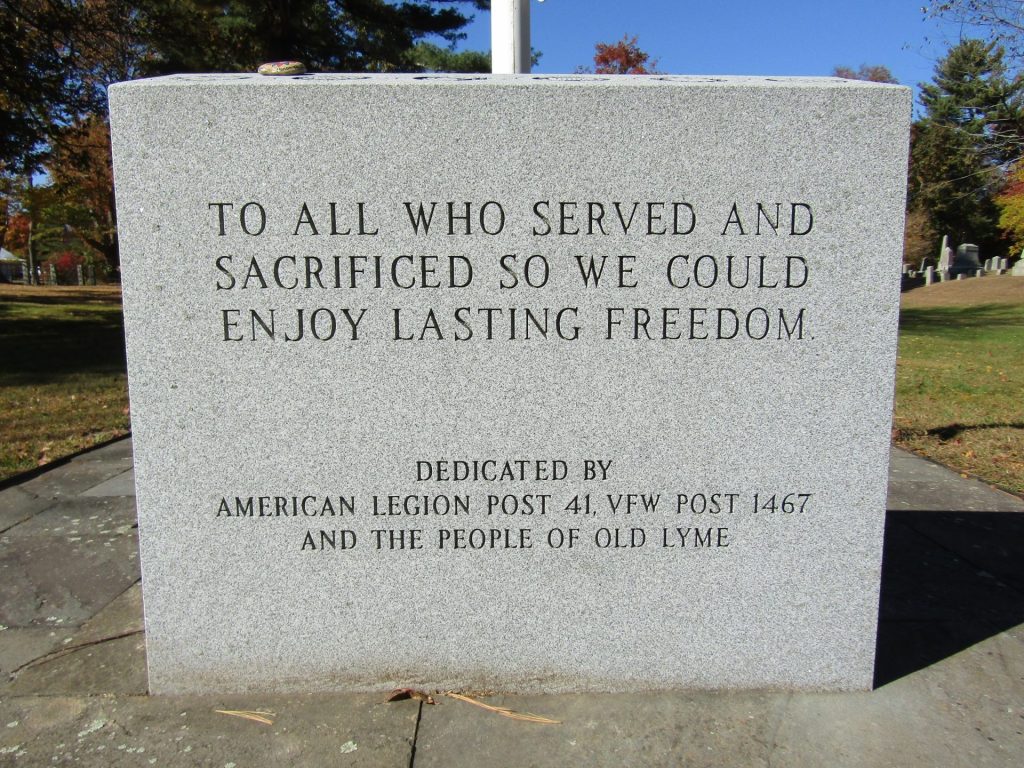OLD LYME VETERANS MEMORIAL STONE