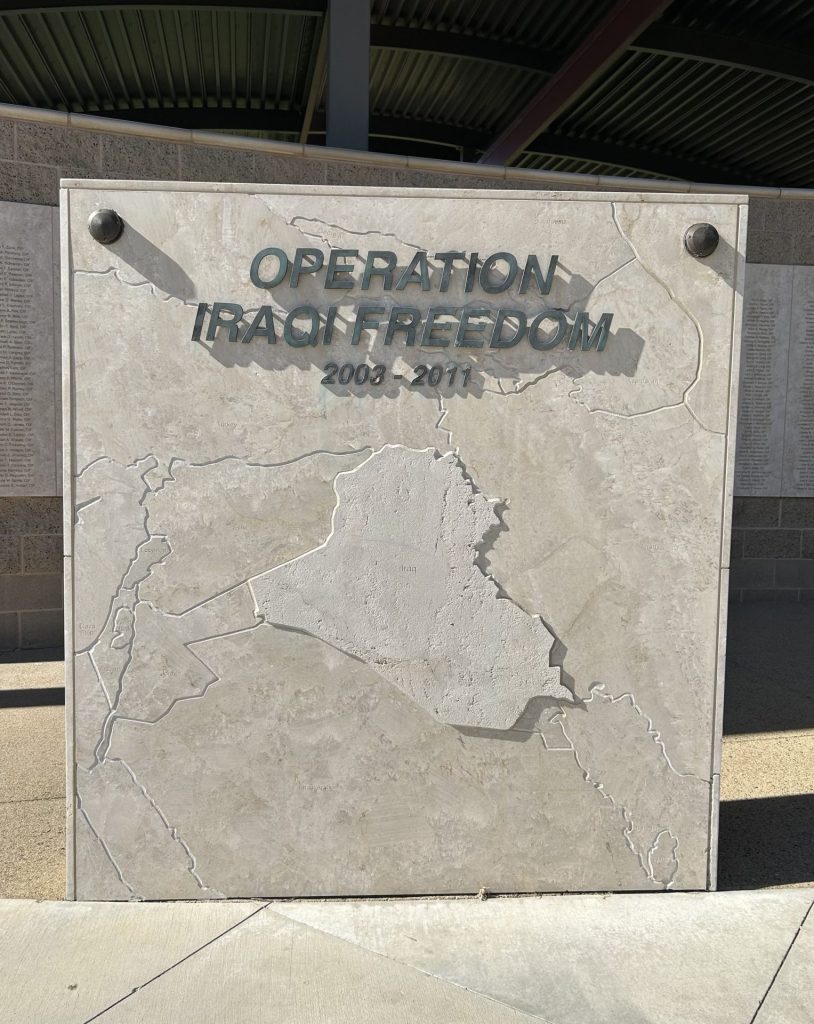 OPERATION ENDURING FREEDOM AND OPERATION IRAQI FREEDOM WAR MEMORIAL STONE B