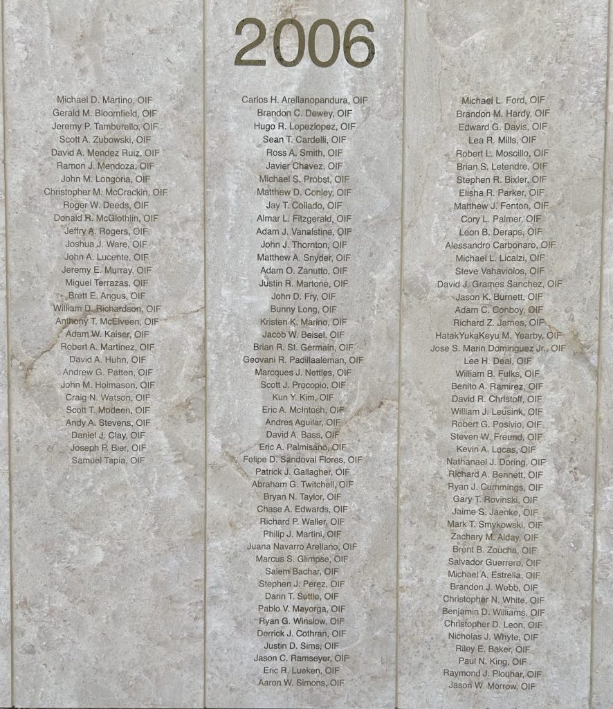 OPERATION ENDURING FREEDOM AND OPERATION IRAQI FREEDOM WAR MEMORIAL STONE G