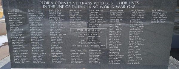PEORIA COUNTY WORLD WARS MEMORIAL STONE A