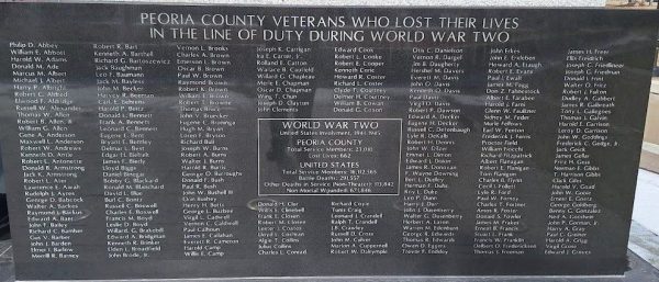 PEORIA COUNTY WORLD WARS MEMORIAL STONE B