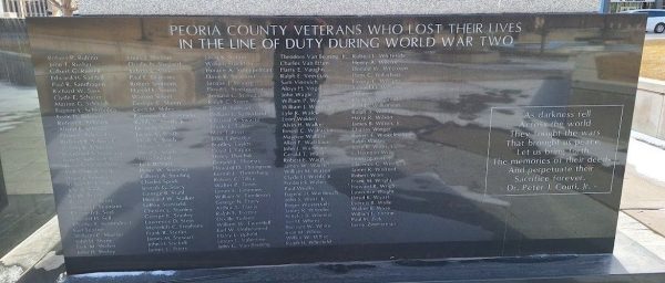 PEORIA COUNTY WORLD WARS MEMORIAL STONE D