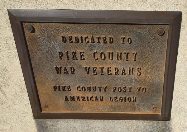 PIKE COUNTY WAR VETERANS MEMORIAL LIGHT POLE PLAQUE