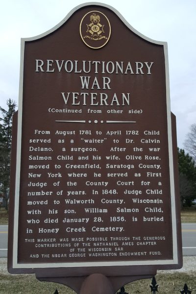 REVOLUTIONARY WAR VETERAN MEMORIAL MARKER BACK BURLINGTION