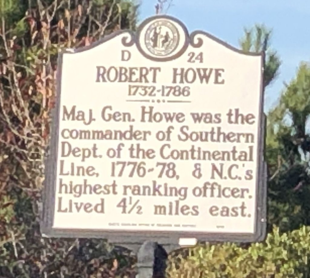 ROBERT HOWE 1732-1786 REVOLUTIONARY WAR MEMORIAL MARKER