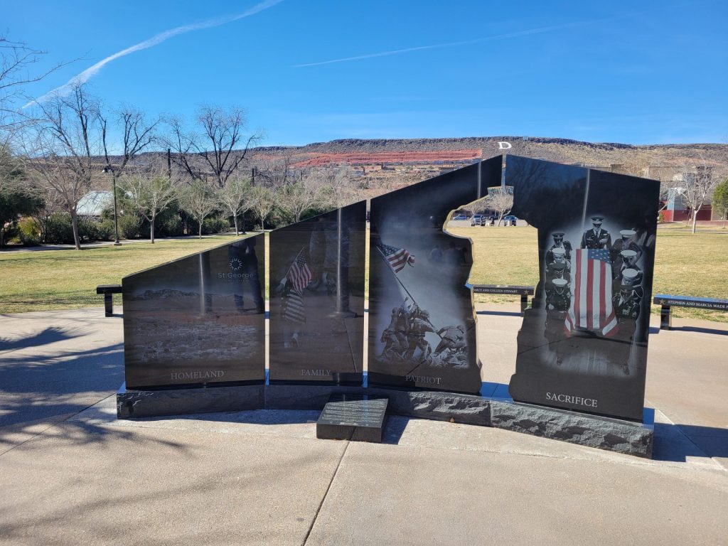 SAINT GEORGE GOLD STAR FAMILIES MEMORIAL MONUMENT BACK