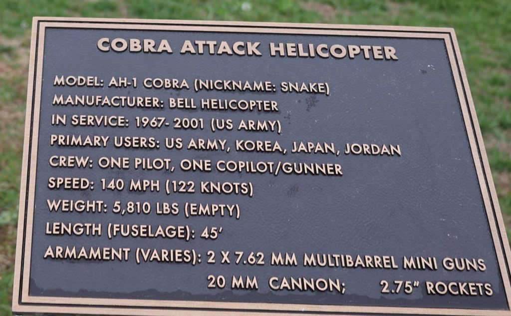 SCOTTSBORO COBRA ATTACK HELICOPTER MEMORIAL PLAQUE