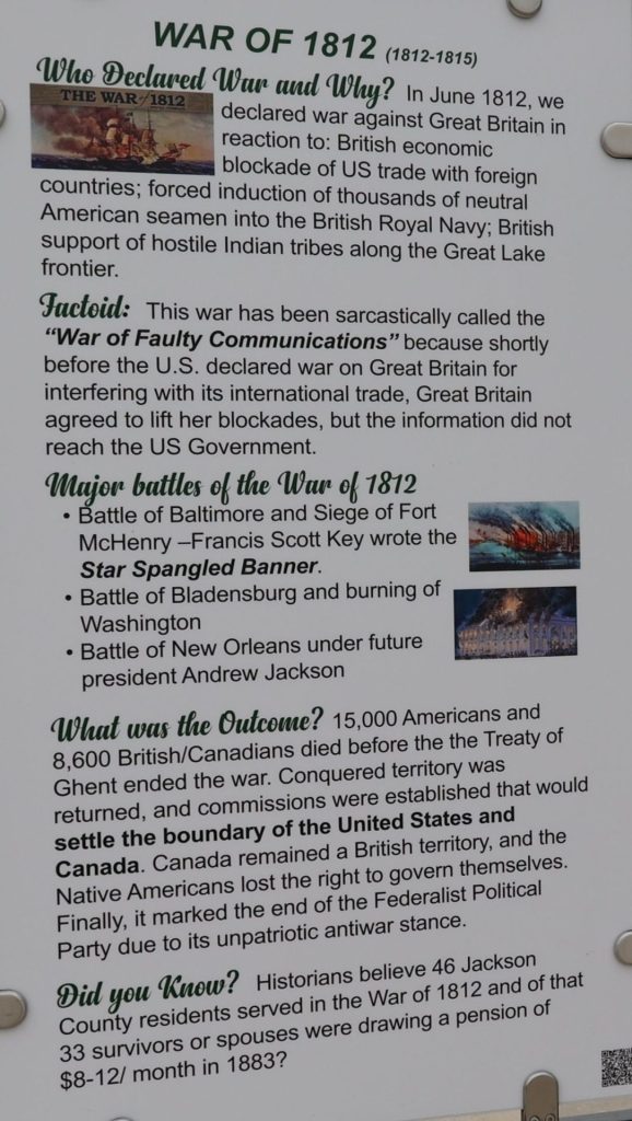 SCOTTSBORO WAR OF 1812 MEMORIAL PLAQUE